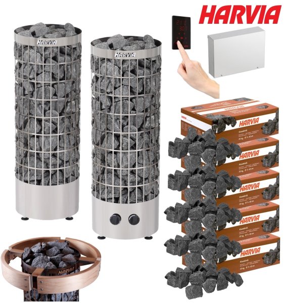 Elektro Saunaofen Harvia Cilindro E 6,8 kW - 10,8 kW inkl. Harvia Ofensteine
