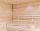 Finnische Sauna aus Lindenholz mit Glasfront Modell 14L01L180 mit Harvia Technik 180 x 180 x 210 Ofen Links Lieferung mit Aufbau ohne Elektroanschluß