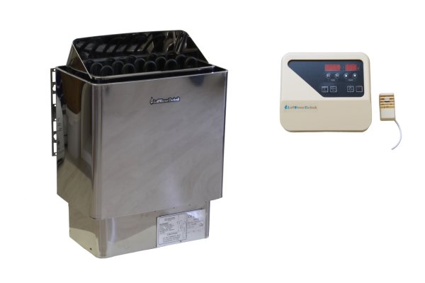 Elektro Saunaofen 6,0 kW / 400V / 3N; Variation: Edelstahl / externer Steuerung / ohne Steine
