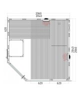 Massivsauna Sauna-Infra-Kombi Alaska Corner Infra+ ohne Saunaofen Gr&ouml;&szlig;e: 2060 x 2060 x 2040 mm