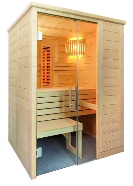 Massivsauna Sauna-Infra-Kombi Alaska Mini Infra+ ohne Saunaofen Gr&ouml;&szlig;e: 1600 x 1100 x 2040 mm