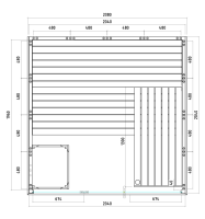 Massivsauna Alaska View ohne Saunaofen Gr&ouml;&szlig;e: 2080 x 2060 x 2040 mm