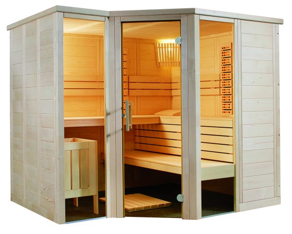 Massivsauna Sauna-Infra-Kombi Arktis Infra+ ohne Saunaofen Gr&ouml;&szlig;e: 2340 x 2060 x 2040 mm