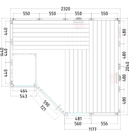 Massivsauna Sauna-Infra-Kombi Arktis Infra+ ohne Saunaofen Gr&ouml;&szlig;e: 2340 x 2060 x 2040 mm