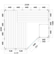 Massivsauna Polaris Large ohnen Saunaofen Gr&ouml;&szlig;e: 2340 x 2060 x 2040 mm